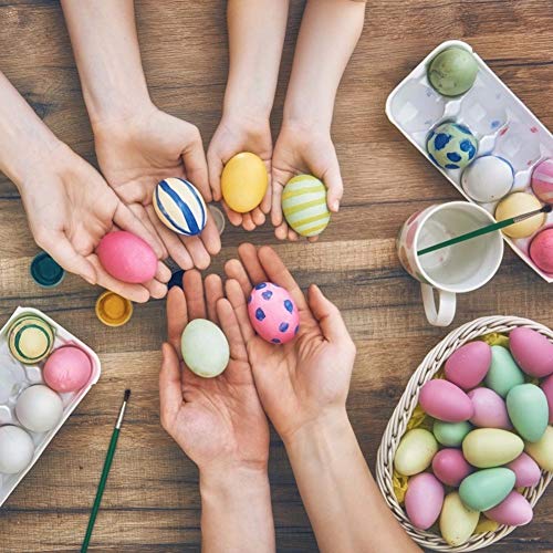 SallyFashion 8 Pcs Unpainted Wooden Eggs Fake Eggs Easter Eggs for Children DIY Game,Kitchen Craft Adornment,Toy Foods