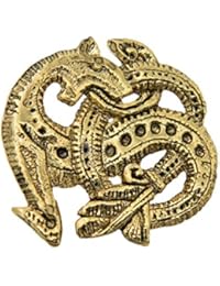 Creative Pewter Designs Viking Dragon 22k Gold Plated Lapel Pin, Brooch, Jewelry, GG45
