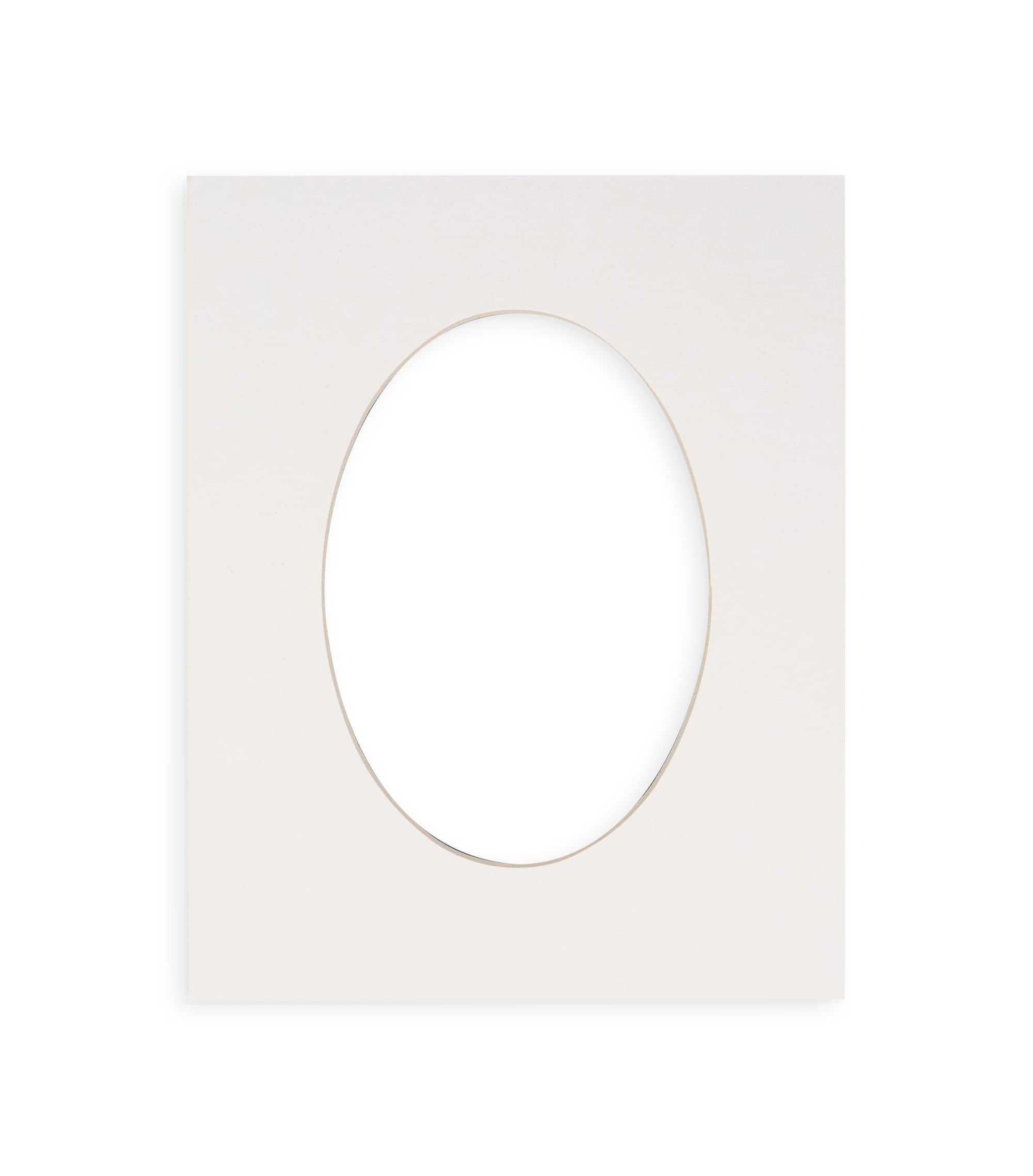 Photo 1 of 11x14 Mat Bevel Cut for 8x10 Photos - Precut White Oval Shaped Photo Mat Board Opening - Acid Free Matte to Protect Your Pictures - Bevel Cut for Family Photos, Pack of 1 Matboard