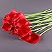 Leegoal Calla Lily Bridal Wedding Bouquet Real Touch PU Flowers (Red, Set of 10 Pcs)