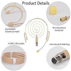 YXG Headworn Two Earset Over Ear Hanging Mic Beige