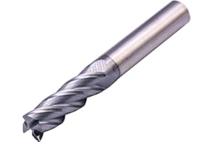 SEFHLI Solid Carbide Long End Mill(1Pc, 3/8"), AlTiN Coated, 4 Flute, 35° Helix, 3/8" Cutting Dia, 3/8" Shank Dia, 1-1/4" LOC, 3" OAL for Milling Alloy Steel, Hardened Steel, Iron, Copper, Square End
