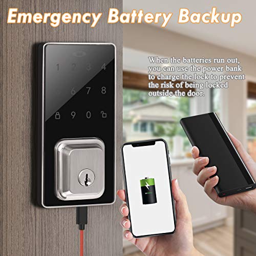 Probrico Smart Deadbolt Touchscreen Keypad Lock, Keyless Electronic