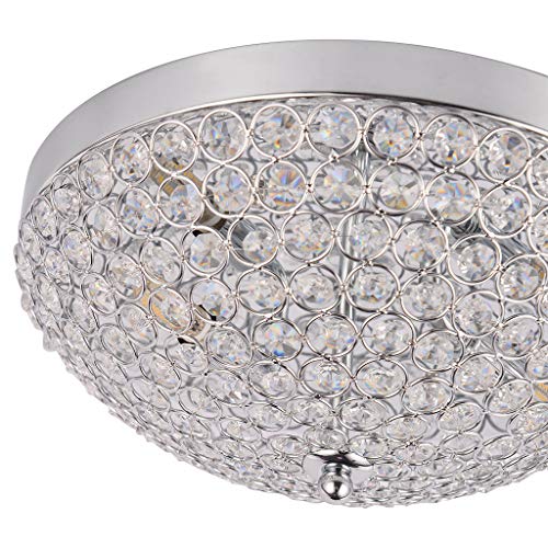 Beyonds Modern Elegant Ceiling Light Flush Mounted Crystal Ceiling Lamp, 11.8" X 4.72", Chandelier Pendant Light Fixtures for Living Room, Foyer, Hallway, Office, Stairway