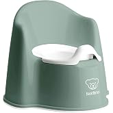 BabyBj&ouml;rn Potty Chair, Deep Green/White | Potty Training Toilet, Easy-to-Clean, Removable Inner Potty, Non-Slip