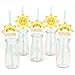 Big Dot of Happiness You are My Sunshine Paper Straw Decor - Baby Shower or Birthday Party Striped Decorative Straws - Set of 24