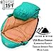 Hyke & Byke Eolus 15 F Hiking & Backpacking Sleeping Bag - 3 Season, 800FP Goose Down Sleeping Bag - Ultralight - Mint/Tangerine - 78in - Regular