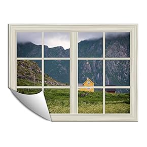 Wall Paper Small Wall Mural Beautiful Scenery Out of The Window Wall Art Removable Wall Decoration for Bedroom Living Room - 24x32 inches