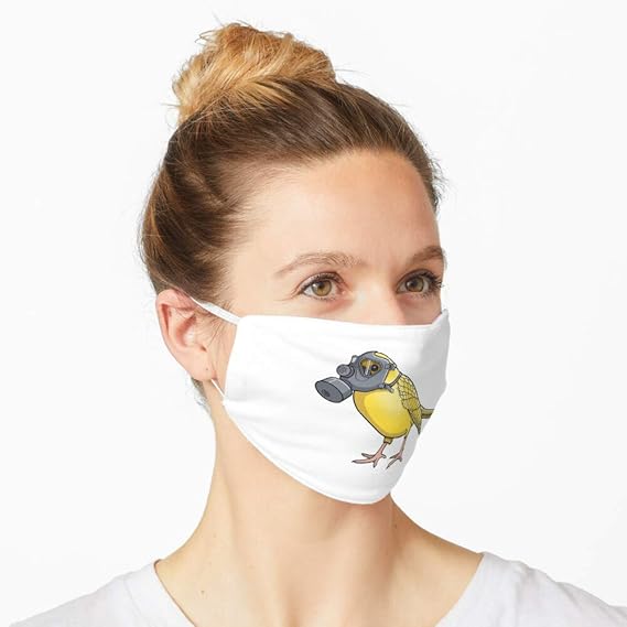 Farnup Bird with Oxygen Mask Print Mask Design 2Ply Cloth Mask for Face, D-86