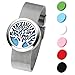Jovivi 316L Stainless Steel Tree of Life Openable Aromatherapy Essential Oils Diffuser Locket Bracelet Bangle with 6 Felt Pads