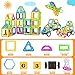 PerkyPack 95 Pcs Magnetic Blocks, Magnetic Tiles Building Blocks Set for Boys Girls Preschool Educational Construction Kit Magnet Stacking Toys for Kids Toddlers