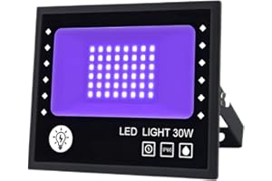 30W UV LED Black Light IP66 Waterproof Blacklight with Plug and Switch Black Lights for Glow Party Purple Lights Glow in The 