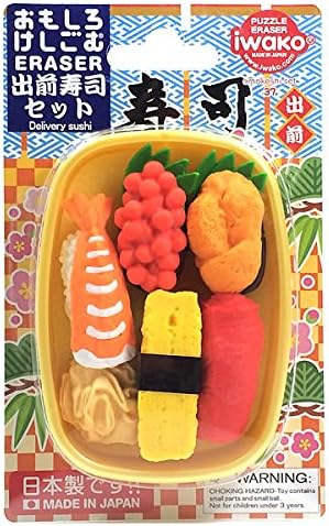 Amazon イワコー おもしろ消しゴム 出前寿司セット 桶はアソート Er Bri041 ブリスターパック37 文房具 オフィス用品 文房具 オフィス用品