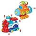 Joyin Toy Take-a-part Train, Truck, Helicopter and Submarine Toys with Power Drill Driver Construction Tool Toddler Push Car Toy Set