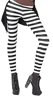 black and white striped yoga leggings