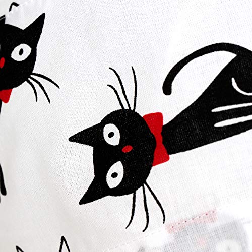 Scrub Cap Uniform Hat Medical Doctor Nurse Surgical Unisex Animal Print (Bow White Cat)