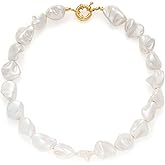 LILIE&WHITE Shell Necklace For Women White Chunky Shell Gemstone Necklace Colorful Summer Beach Necklace