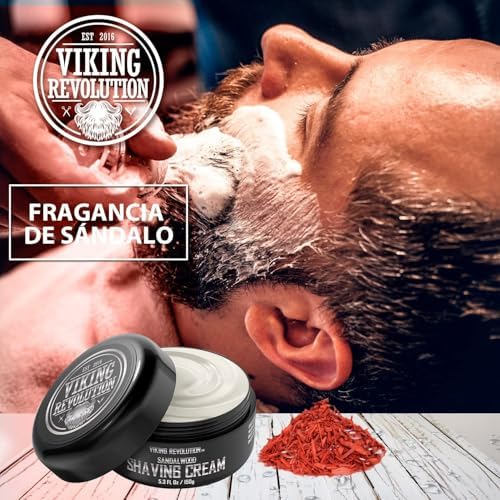 - Crema Afeitar de Lujo para Hombre - Aroma a Sándalo - Jabón de Afeitar Suave, Suave y Sedoso - Crema de Afeitar Muy Suave para Hombres - 150 g