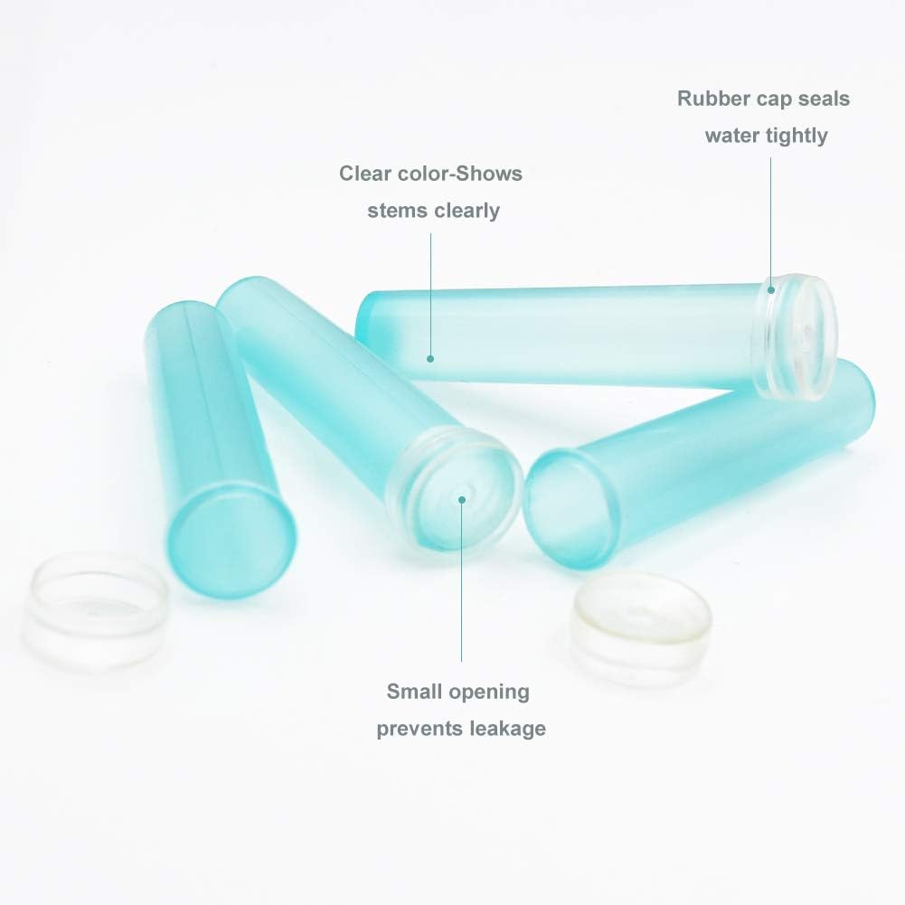 Floral Water Tubes 40pcs Rose Flower Picks Tubes Milkweed Cuttings