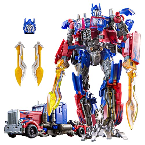 SK MISS Transformable Toys Figure, Transformable Robot Toys, Action Figure with Extra Head and Interchangeable Weapons, for Children Over 7 Years Old