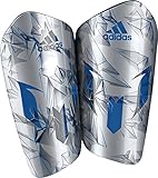adidas Performance Messi Adult 10 Lesto Shin Guard, Shock Blue/Silver Metallic, Small
