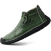 Salkin Women Handmade Ankle Boots Casual Outdoor Fashion Shoes Zipper Opening Female Sneakers for All Seasons Vintage Style Footwear, Pink, Green, Yellow and Purple for Options