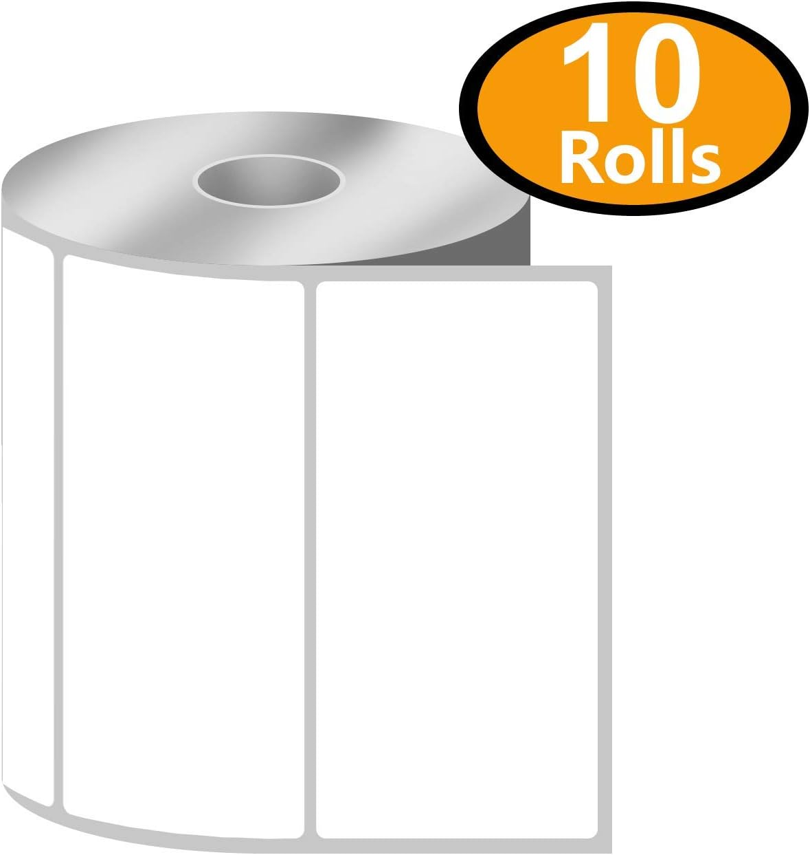 BETCKEY - 4" x 2" Barcode Shipping & Multipurpose Labels Compatible with Zebra & Rollo Label Printer, Premium Adhesive & Perforated[10 Rolls, 7500 Labels] : Office Products