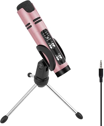 Amazon スマホマイク カラオケマイク コンデンサーマイク Pcマイク 変声マイク スタンドマイク 2つスマホ同時対応 Mic 卓上マイク リアルタイム監視 ゲーム実況 録音 生放送 Youtube 配信用 ノイズキャンセリング 6音声変換機能 3 5mmイヤフォンジャック付き マイク
