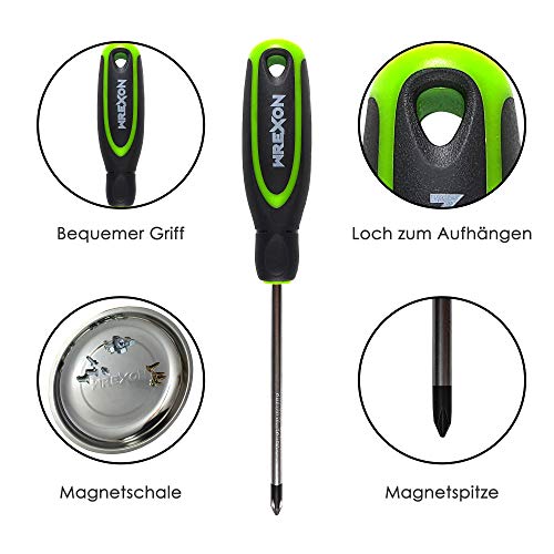 Schraubenzieher Set 6 tlg mit Magnetschale150mm - Flach- und Kreuzschlitz-Magnetschraubendreher - komfortabler Griff… – Bild 3