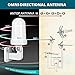 Outdoor Antenna for Multiple TVs, Antop Digital TV Antenna Amplified Omni-Directional 360° Reception Rooftop/Attic/RV Antenna with Signal Splitter for 2 TVs, 16ft Coaxial Cable and UL Certificate