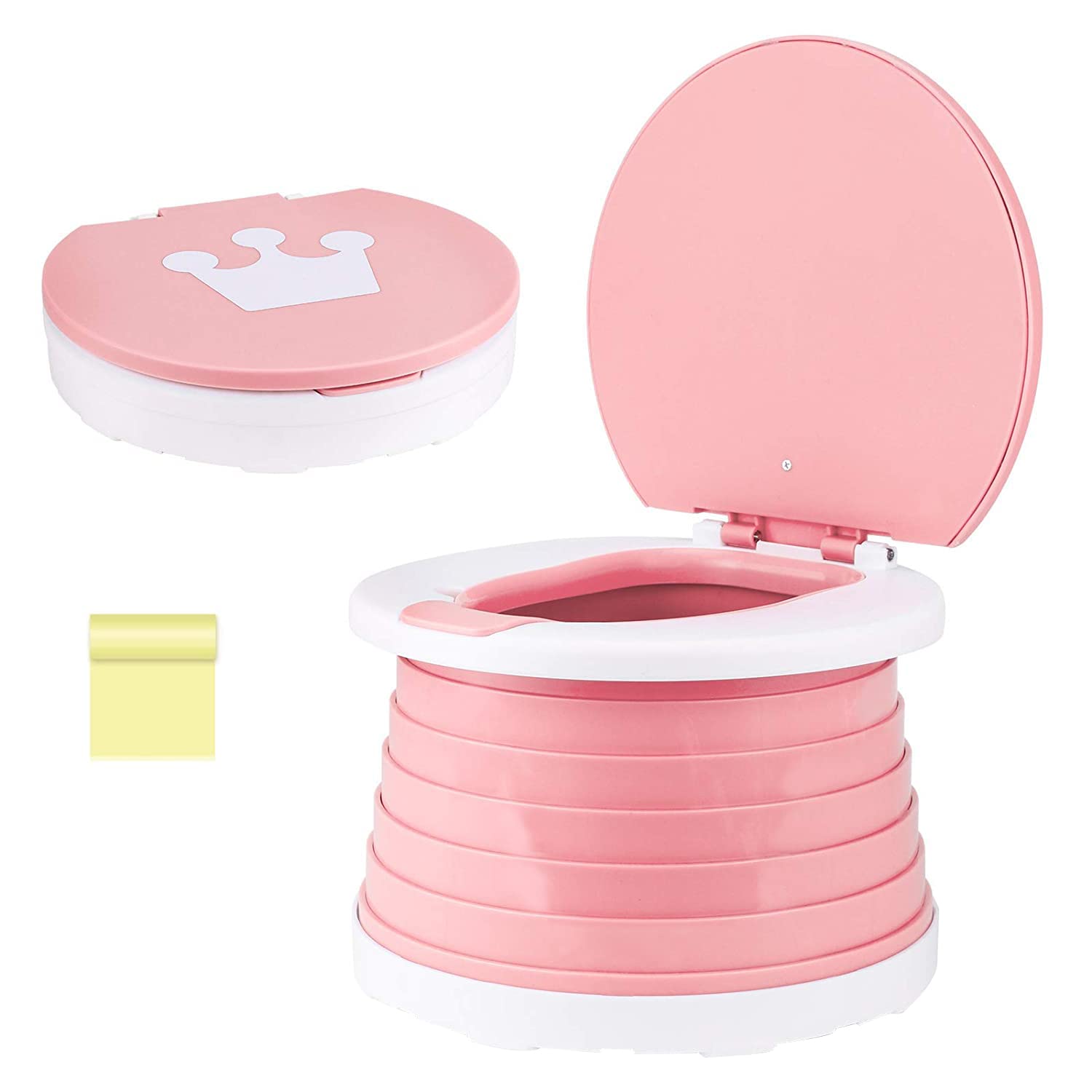 DRERIO Portable Folding Toddler Toilet Seat for Kids - Car, Indoor, Outdoor Travel Potty (Pink)