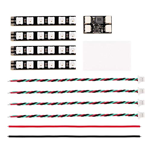 4pcs RGB LED Strip 5V LED Light Board Taillight WS2812 5050 7 Colors LED 6 LED Lamp Night Light with Driver Development Board for RC Drone FPV Racing Quadcopter