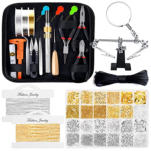 shynek Jewelry Making Kit - Adult Supplies with Tools, Earring Charms, Wires, Findings, Helping Hands