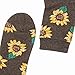 PanPacSight 2 Pack of Women Girls Novelty Funny Sunflower Crew Socks, Cute Funky Floral Christmas Wear, SIze 8-13