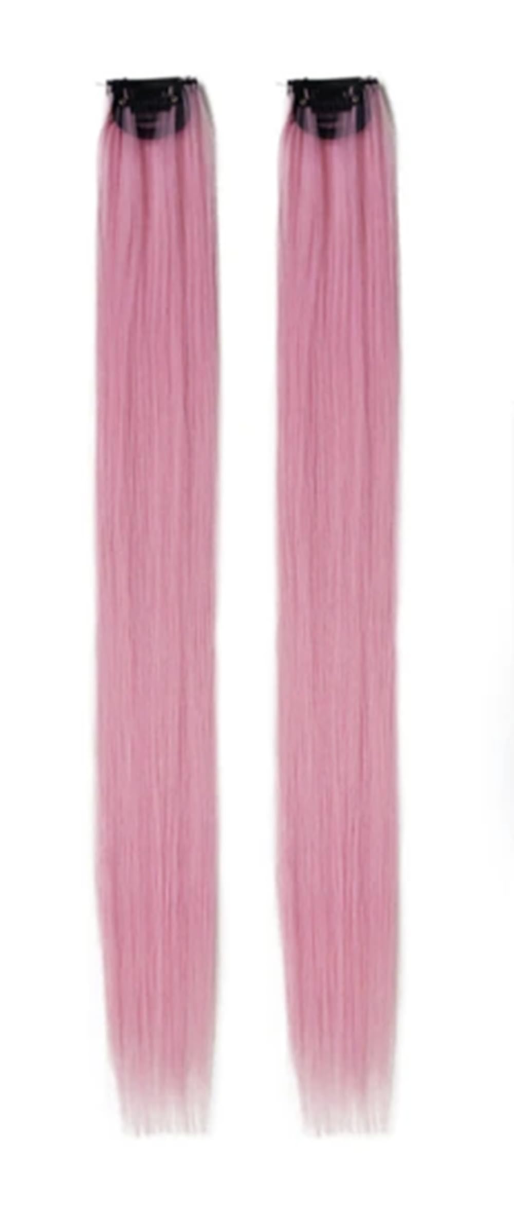 One Piece Clip In Hair Extension Highlights Streaks 25g - 40g (2, Light Pink)