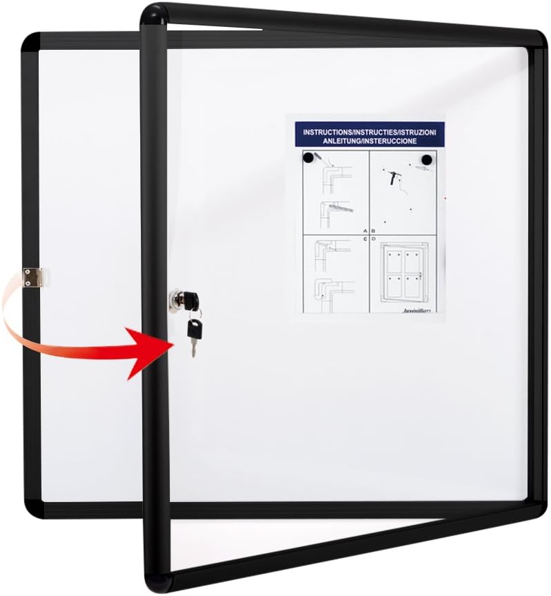 Swansea Lockable Bulletin Boards Black Frame Enclosed