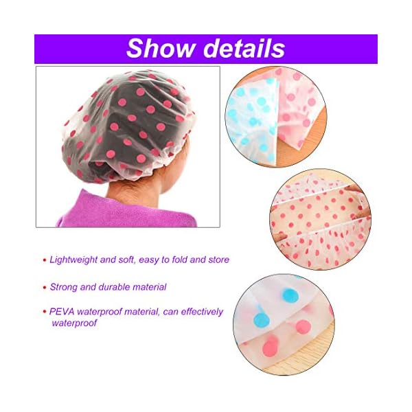 Shower-Caps-Waterproof-Bath-Cap-Reusable-Shower-Caps-Environmental-Protection-Hair-Bath-Caps-3-Pieces Shower Caps, Waterproof Bath Cap, Reusable Shower Caps, Environmental Protection Hair Bath Caps, 3 Pieces