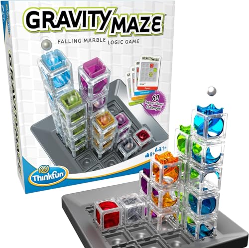 ThinkFun - Gravity Maze | Child Games 8 Years Old Boys and Girls | Child Game 8 Years with 60 Challenges | Child Gift | +1 Players | Gravity Logic Game | Gift Ideas
