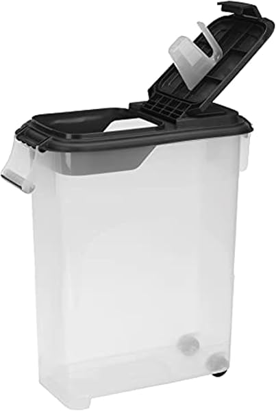 BUDDEEZ AIRTIGHT PET FOOD STORAGE CONTAINER – 50 QT/50 LB CAPACITY DOG FOOD STORAGE CONTAINER, CAT FOOD CONTAINER, BIRD SEED STORAGE CONTAINER, ROLLING STORAGE BIN, AIR TIGHT WITH HANDLE & SCOOP