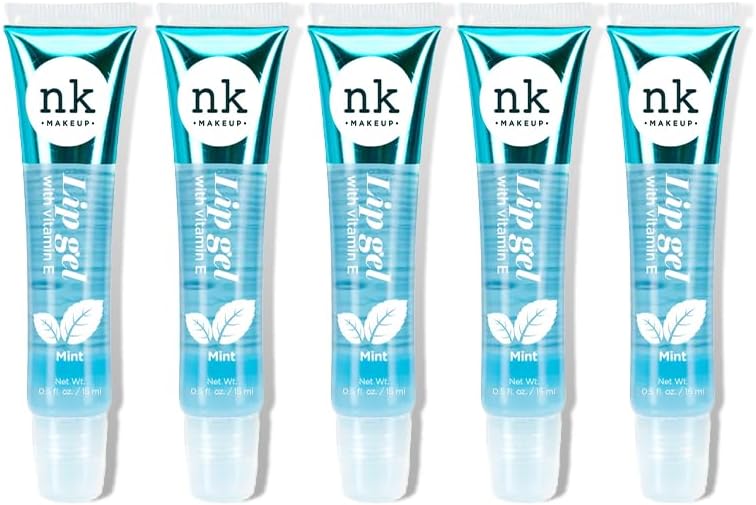 NICKA K NEW YORK NK Lip Gloss Gel 15ml Vitamin E Mint Pack of 5