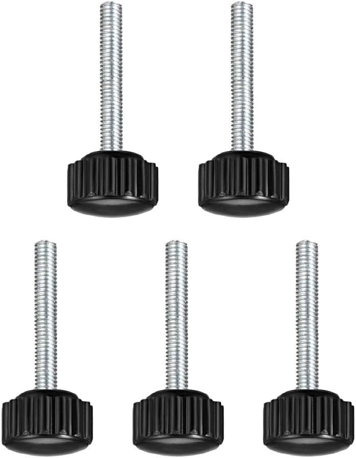 Boxonly Knurled Thumb Screw for Saw Drill Press Lathe and Routing Jigs Packaging Machinery Printing Equipment Clamping Knobs Grip Threaded Hand Bolt Knobs M4 x 30mm 5pcs