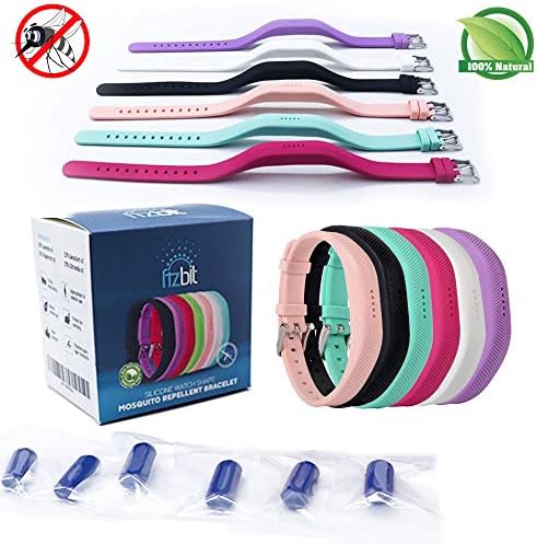 Fizbit 6 Pack- Mosquito Repellent Bracelet Band for Kids, Adults & Pets- #1 Premium Natural DEET-Free Wristbands, Non Toxic, Waterproof Mosquito Repellent for Outdoor & Indoor- 720 Hrs of Protection