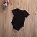 2 Styles Newborn Baby Girls Lovely Color Words Little Bow Short Romper Bodysuit (0-3 M, Black)