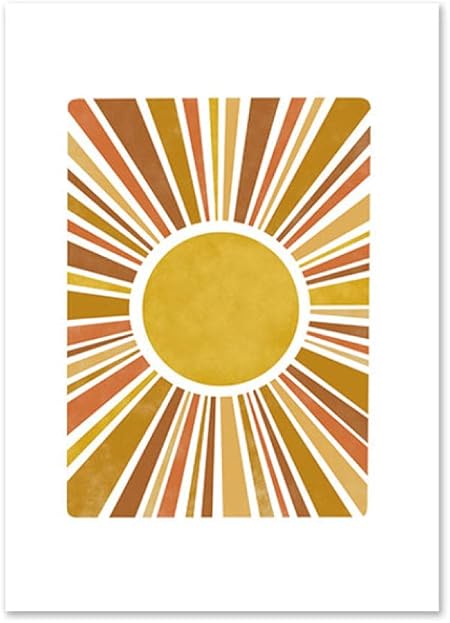 Amazon Co Jp 1個の装飾的な絵画サンムーンレインボーキャンバスポスターボホスタイルの壁アートサンシャイン絵画香りの絵の北欧の写真 アニメ 40x60cmフレームなし Generic