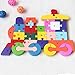 DOUYYE Education Letter and Number Toy, Interactive Kids Play Game ,Wooden Blocks Train Shape Jigsaw Puzzles Toys for 3 4 5 year old and Up Boys Girls Toddlers Preschool Children Babies (26 pcs)