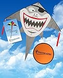 Falcon Kites Pirate Shark Kite with Tough Rip Stop Fabric