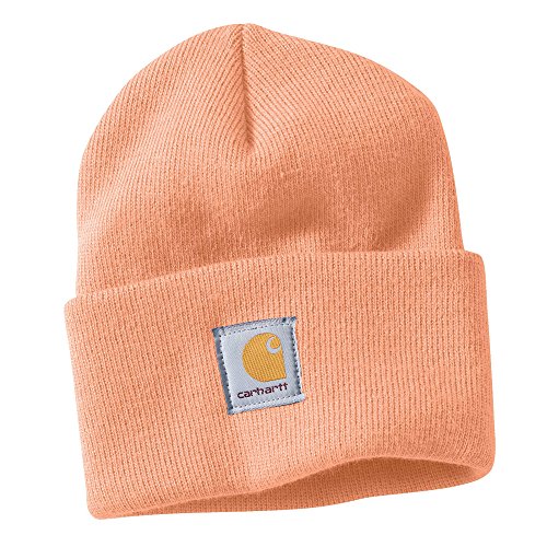 Acrylic Rib Knit Watch Hat, Fresh Peach 