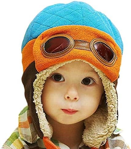 KafeimaliBaby Boys Girls Crochet Earflap Winter Warm Caps Beanie Pilot Aviator Cartoon Hats