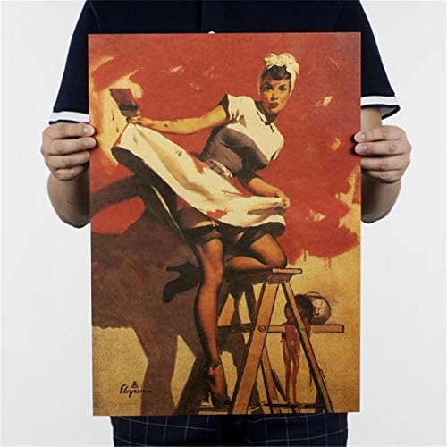 KFYOUXIN Wall Sticker Poster Retro Poster Nostalgic Non-sticky Home Décor Vintage Diy Removable Art Classic Poster 01