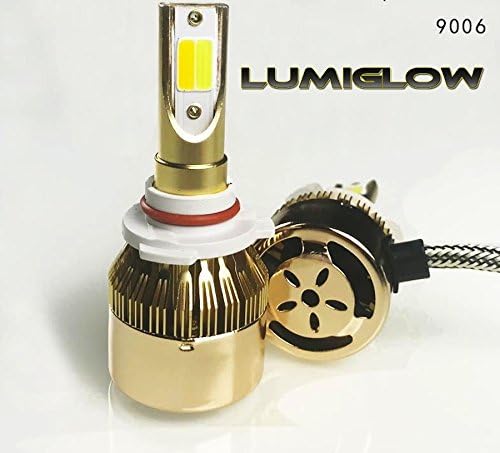 LUMIGLOW Dual-Color Switchback LED Headlight Conversion Kit 9006 HB4 Replace Halogen Lights Headlights, Low Beam, GM Chevy Honda, On/Off 3000K , Off/On 6000K, CREE LED COB Design Chip, 7600LM